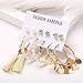 60 Pairs Fashion Colorful Earrings Set with Bohemian Tassel Layered Ball Dangle Leopard Hoop Stud Jacket for Women Girls Jewelry and Valentine Birthday Party Gift