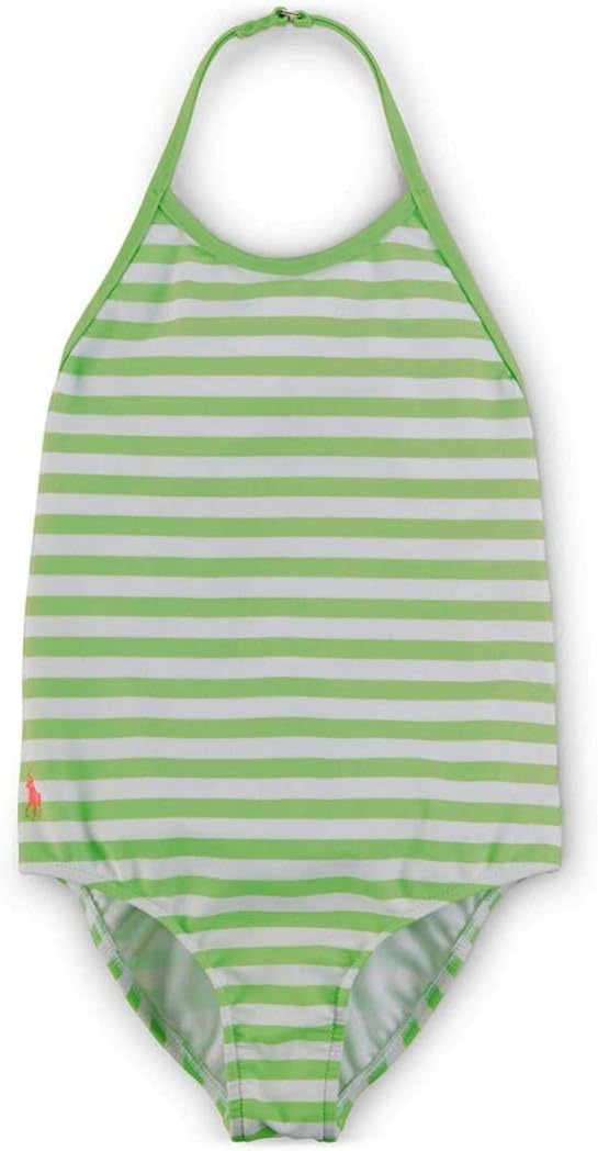 Girls' Striped One Piece Swinsuit 2 2T Green