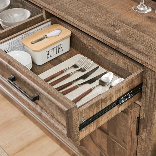 Jxqtlingmu LM030-66TVLB 66 Inch Large Buffet Sideboard Cabinet thumb #4