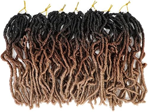 7 Packs Short Faux Locs Crochet Hair 10 Inch Soft Locs Natural Black Butterfly Locs Dreads Locks Synthetic crochet hair for black women(10 Inch,1B/30/27)