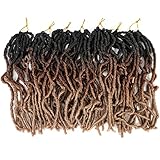 7 Packs Short Faux Locs Crochet Hair 10 Inch Soft Locs Natural Black Butterfly Locs Dreads Locks Syn