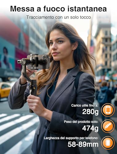 Hohem Mobile Plus 2024, Stabilizzatore Smartphone - Stabilizzatore Cardanico A 3 Assi, Face Tracking, Controllo Time-Lapse Per La Registrazione Delle Applicazioni Per Iphone, Samsung, Huawei - 8