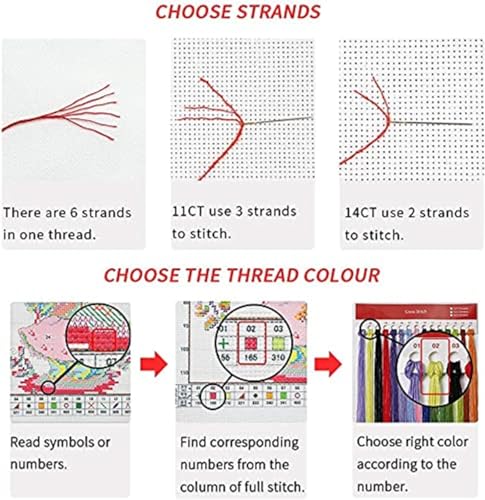 Image of Rosyfoxes Cross Stitch Kits Stamped Full Range of Embroidery Starter Kits for Beginners DIY- Printed Kit Three Vase of Flowers 1(Printed) 11CT 3 Strands 20.9x15.4 inches