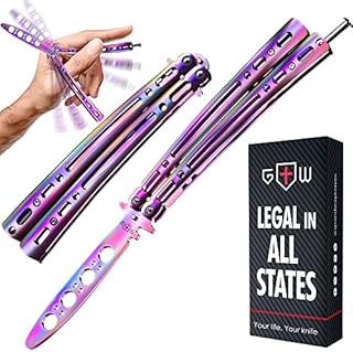 Butterfly Knife Trainer - Balisong Trainer - Practice Butterfly Knife - Balisong Butterfly Knives NOT Real NOT Sharp Blade - Steel Dull Trick Butterfly Knifes - Butter Fly Knife Training K15R