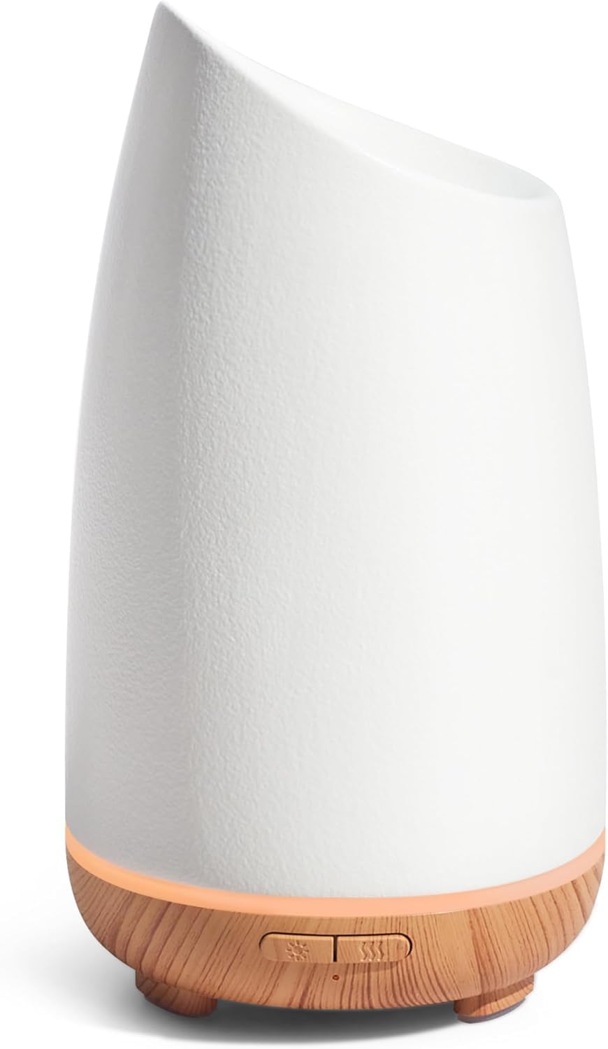 Dyfuzor olejków eterycznych, 150 ml ceramiczny dyfuzor ręcznie wykonany kamień aromaterapia dyfuzor ultradźwiękowy chłodna mgła nawilżacz parownik 2 tryby mgły bezwodny do domu, biała ceramika w