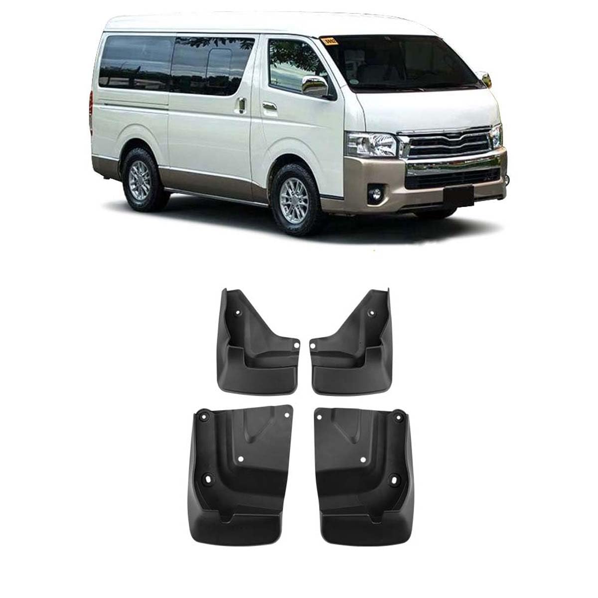 ZcsfcpA Car mud flaps,Compatible with Toyota Hiace 2012-2018,Car exterior accessories