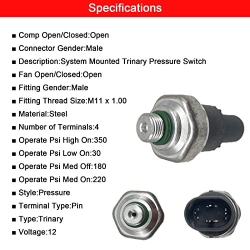 Amapart A/C Pressure Switch Sensor Compatible With Acura Cl Tl Honda Accord Odyssey Isuzu Npr Lexus Lx Mazda 3 6 Cx7 Rx8 Pontiac Vibe Toyota Camry Celica Corolla Land Cruiser Matrix Prius Rav4 Sequoia #TOP2