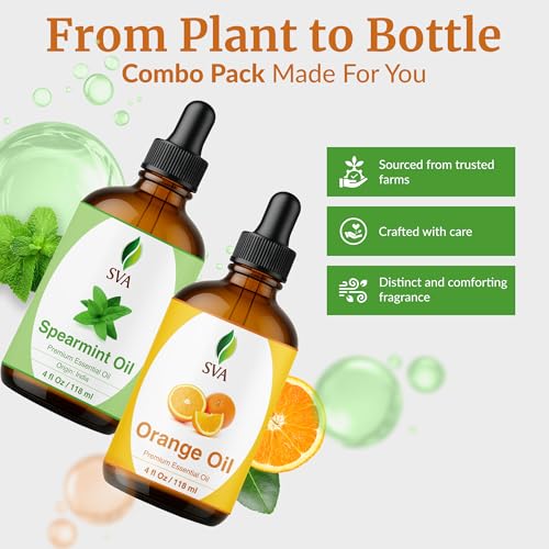 Aceites Esenciales de Naranja y Menta 4 oz Combo Pack miniatura 4