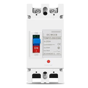 2-Pole DC Solar Circuit Breaker, 600V, MCCB Molded Case Switch Protector, 250A 200A