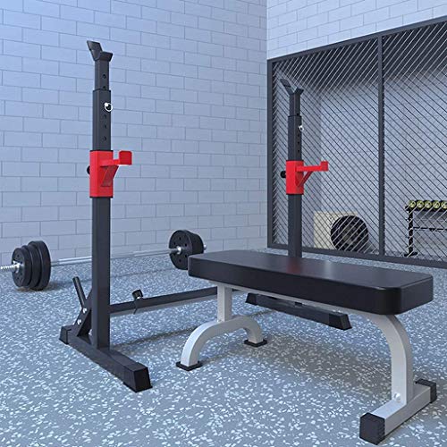 Adult Barbell Rack 550LBS Max Load Squat Stand Dipping Station Heavy Duty Dip Stand-Barbell Weight Bench Adjustable for Gym/Home Gym Black
