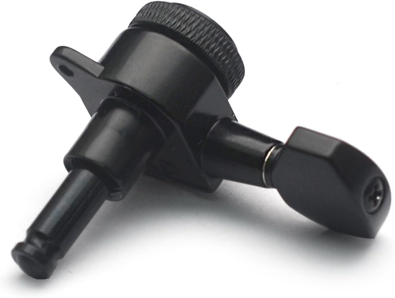 SAPHUE 6R Guitar Locking Tuners 1:18 Lock String Tuning Key Pegs Machine Head with Hexagonal Handle Replacement for Electric Folk or Acoustic Guitars (Black)