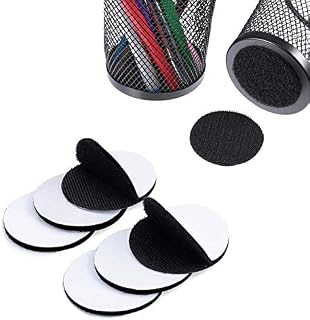 TEUVO Self Adhesive Round Sticky Pads for Smooth Surfaces, 6 Pairs 10CM Heavy Duty Hook and Loop Dots for Floor, Door, Metal and Wall
