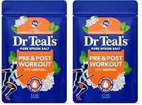 Dr Teal's Pre and Post Workout Pure Epsom Salt Soaking Solution, 3 pound bag (04364-4PK) (Pack of 2)