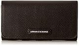 Kein Henkel, kein Tragegurt Armani Exchange Damen Wallet with Stud Geldbörse, Schwarz (Black), 10.5x3x19 cm