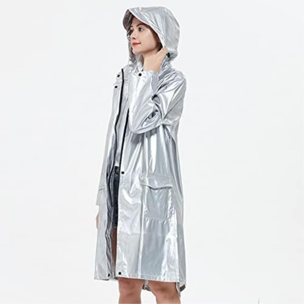 Amazon.co.jp: レインコート 雨具 レインポンチョ クールシルバー 