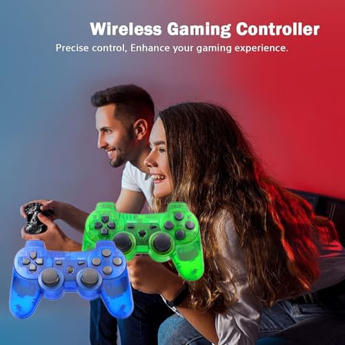 PS-3 Controller 2 Pack, Dual Shock 3 Wireless Gamepad Joystick for PlayStation 3, Compatible with PS-3 Console, Ergonomic Design, Rechargeable Battery, Vibration Feedback - 2 Controllers in Set – Image 6