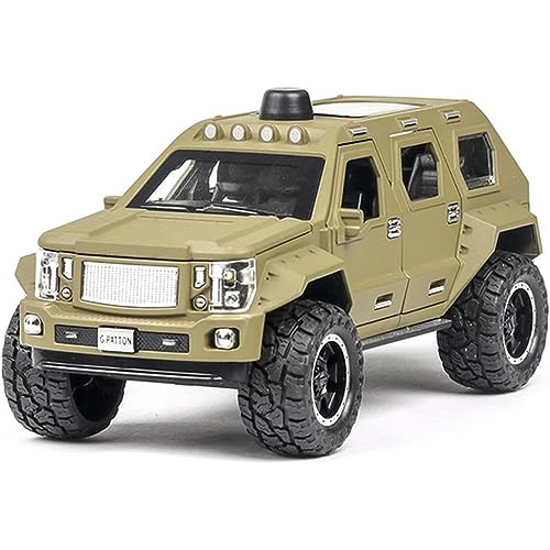 Image of 1:24 Scale G Patton Toy Car Model Diecast Metal Cars Openable Door with Sound Light Pullback Toy Car for Kids