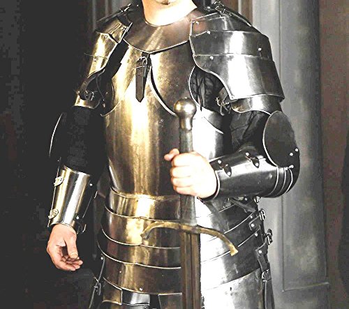 LARP Fantasy Eleven Kinght Medieval Costume Steel Armor Cuirass (Front and Back) Milan