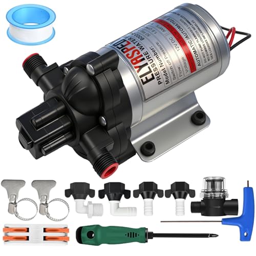 Image of 2026 Upgraded 8000-543-236 RV Fresh Water Pump, 12 V DC 1.8 GPM Self-Priming Diaphragm Water Pump, 108 GPH, 6.8 LPM, 50 PSI,Includes Pressure Switch and Detachable Filters,No Noise, for RV, Marine