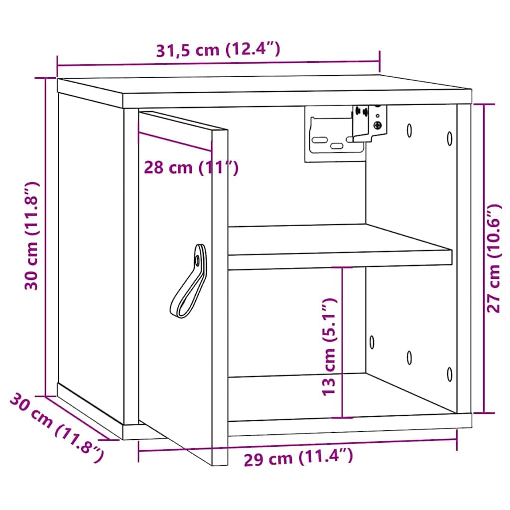 Szafka ścienna biała z litego drewna sosnowego, 31,5 x 30 x 30 cm, szafka wisząca z elastycznym montażem na drzwiach, wytrzymały regał ścienny do salonu, łazienki, kuchni, praktyczny regał