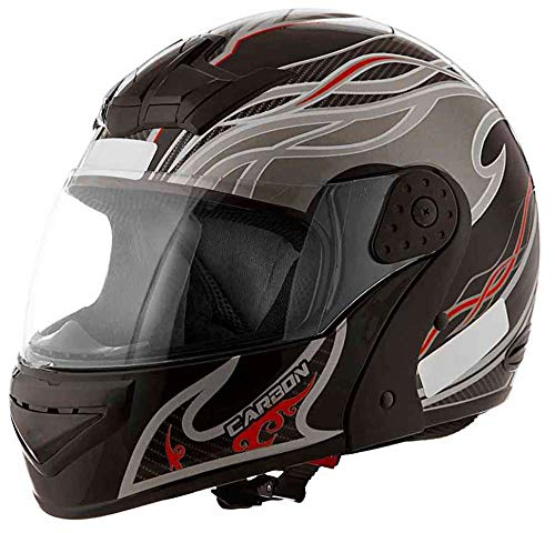 Capacete Mixs Gladiator Carbon Preto Escamoteavel Articulado Robocop 58