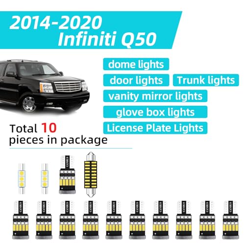 Kit de luces LED interiores para Infiniti Q50 2014-2020 miniatura 2