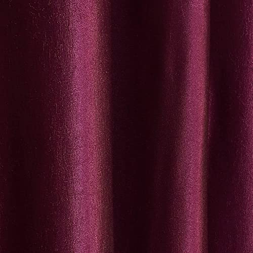 Image of Window Curtains 5 Feet Long for Living Room - Window Curtains Set of 1 Pcs Panel, Curtain Solid Parda for Home Decor & Office Wine Colour - 5 feet (48 x 60 Inch) - 2 Pcs