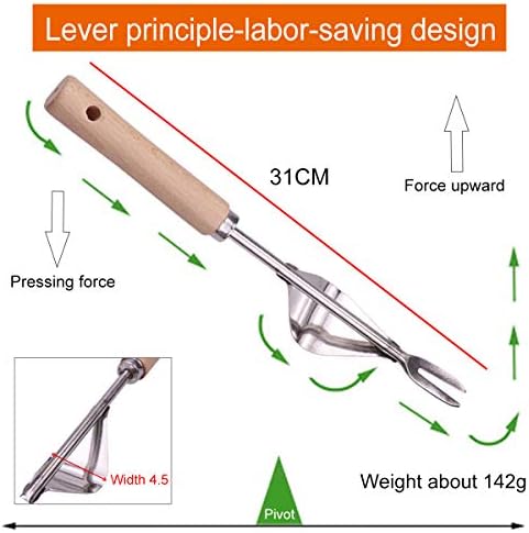 Zhongtou Weed Puller Remover Tool Manual Weeder Tool Long Handle Stainless Steel Hand Block Paving Weeding Tools for Garden Patio Lawn Brick Crack Driveway Path Deep Root Dandelion Transplant