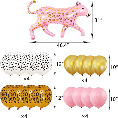 Leopard Birthday Banner Pink Safari Cheetah Party Decoration Animal Balloon Jungle Tropical Forest Party Supplies #TOP2