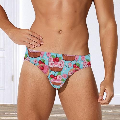 Cute Cupcakes Men's Swimsuit Brief Quick Dry Bathing Suit Underwear Beach Swimwear Swimming Trunks3