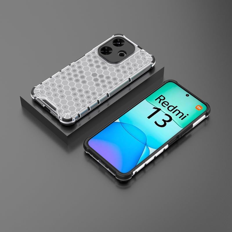 Image of Hard PC Back Case Cover for Mi Redmi 13 5G Anti Slip Ultra Thin Shockproof Reinforced Corners (Polycarbonate|Clear)