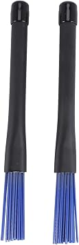 1 Pair Retractable Black Handles Jazz Drum Brushes Sticks Blue Nylon 32cm