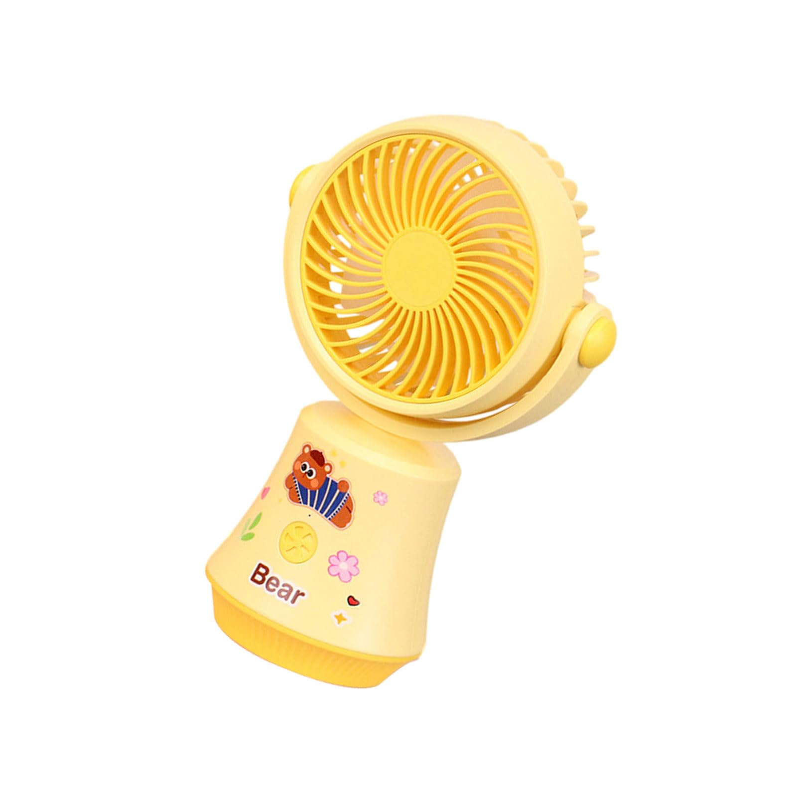 Elnwnnkc 3 Speed Rechargeable Desk Fan Portable Handheld 3 Speed Cooling with LED Light Outdoor Light Weight Coolers Enduring Low Noise Small