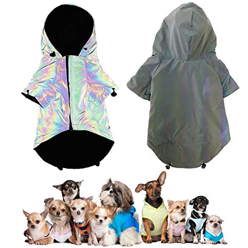 TVMALL Mode Hond Hoodies Kleding Puppy Kleurrijke Reflecterende Safeguard Jas Winter Warme Hond Jas Windjack Winddicht en waterdichte Hond Regenjas Koud Weer Huisdier Kleding Kleine Hond Sweatshirts