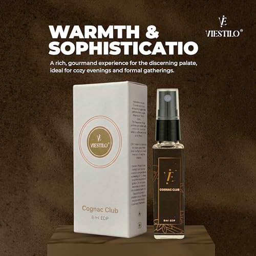 Image of Cognac Club Eau de Parfum - Warm Gourmand Luxury Perfume Spray with Cinnamon, Vanilla & Sandalwood Notes - Long Lasting, Bold Enigmatic Scent for Men & Women, 8 ml (Travel Size)