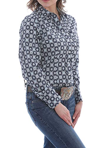 Cinch Women's Long Sleeve Printed Button Down Shirt (Small)