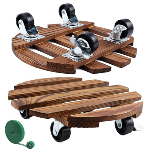 K KASONIC 30cm Plateau Roulant, Capacité 100kg, 4 Roues, Lot de 2