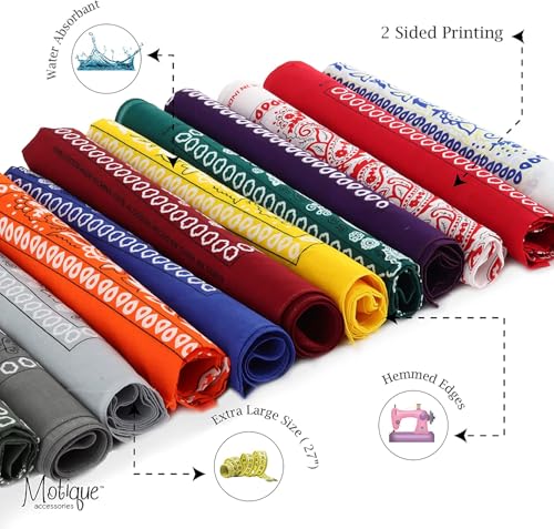 Image of Extra Large Paisley Bandana 27x27 Inch