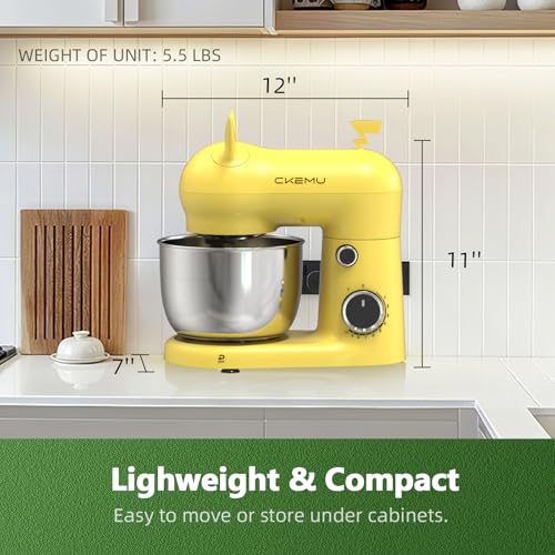 Image of Stand Mixer, Compact & Space-Saving, Stainless Steel Bowl, Unique & Playful Design, Effcient Motor, Dishwasher-Safe Attachments, SM-2549A (Yellow)
