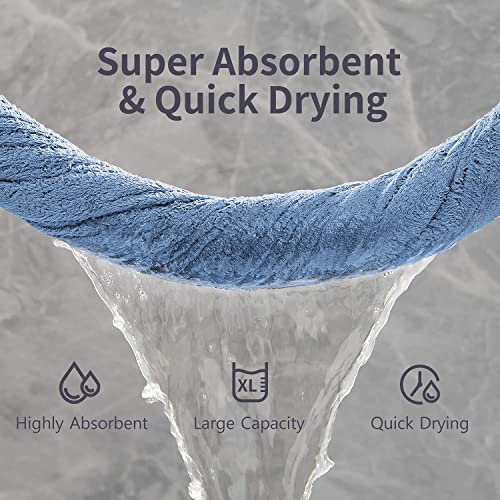 Junsey 4 Pcs Oversized Bath Towels Extra Large 35X70 Inches Bath Sheet 600 Gsm Quick Dry Towel For Bathroom Ultra Soft Hotel Absorbent Towels Set Blue #TOP3