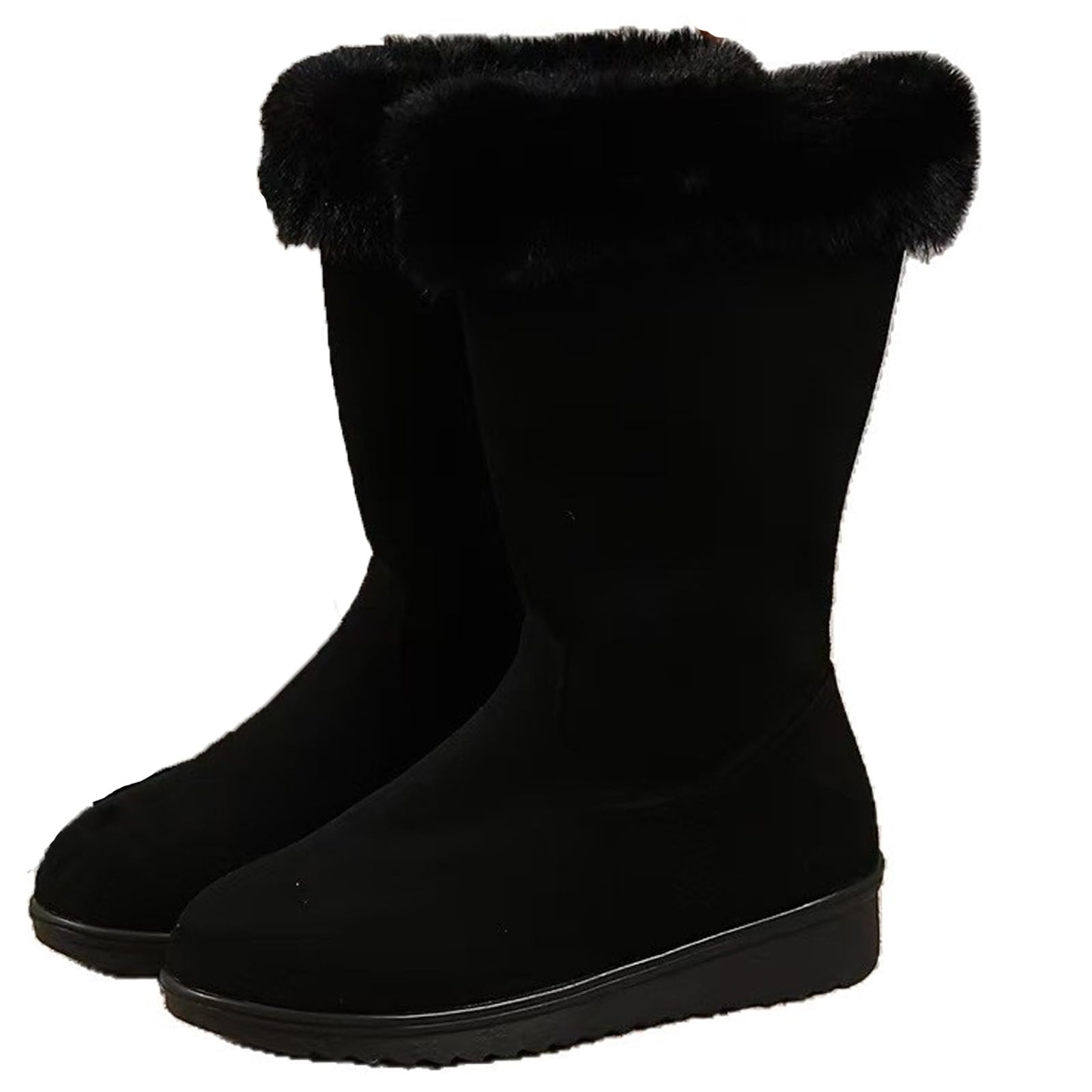 Womens Casual Warm Long Boots Knee High Winter Snow Boots Fur Lined Non Slip Sole Comfortable Cold Weather