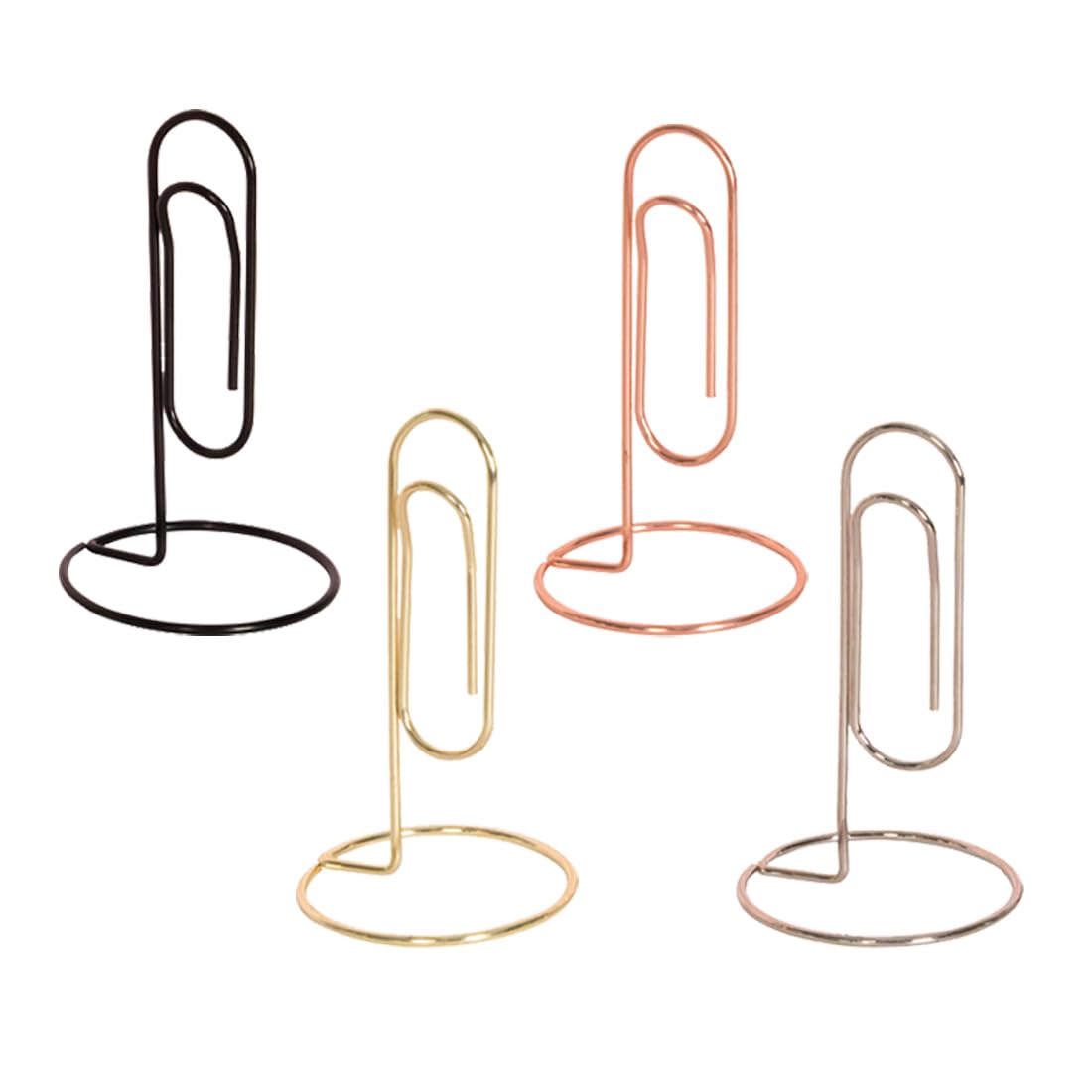Desktop Memo Holder 4Pcs Base Memo Clip Jumbo Desk Paper Clip Picture Holder Office Accessory