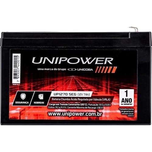 Bateria Para Nobreak Interna Selada 12V 7,0Ah Up1270Seg - Unipower