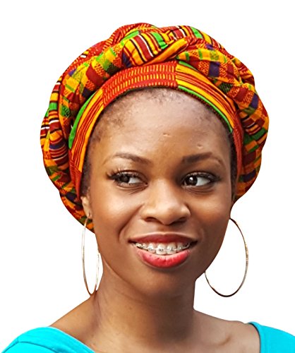 Kente African Print Ankara Modu Hat Pre-tied Head wrap
