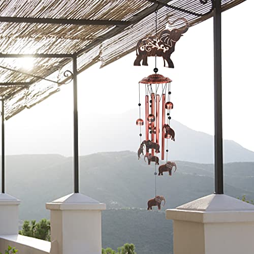 Iwaiting Outdoor Elephant Wind Chimes For Outside With Relaxing Rich Sound, Memorial Windchimes Gifts For Mom,Great Gift For Your Own Patio, Porch, Garden, And Backyard. #TOP5