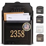 Whitehall Wall-Mounted Mailbox, Large Aluminum Wall...