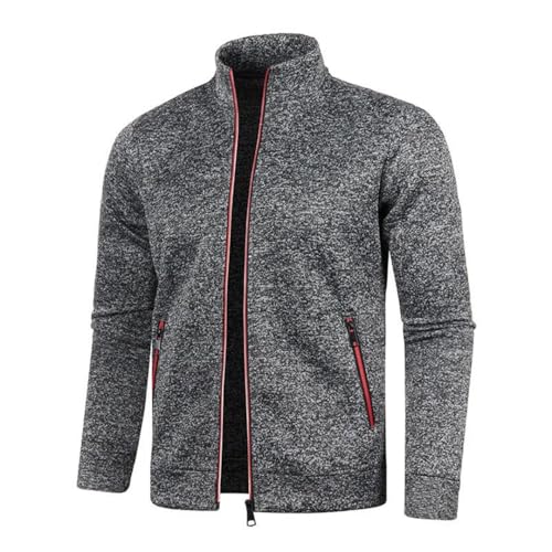 Men Solid Color Long Sleeve Knitting Cardigan Casual Loose Zipper Cardigan 6