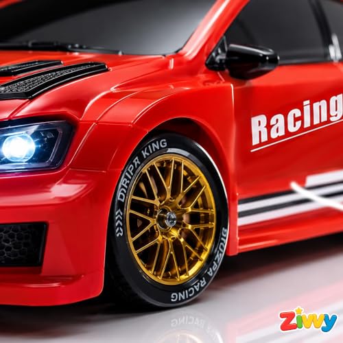 Image of Red Remote Control Car Toy | Volks Wagin | Rechargeable Remote Control Car | 2.4G Remote Control | Tire Replacement | High Speed Motor | 100m Range | LED Light | Birthday Gift for Kids