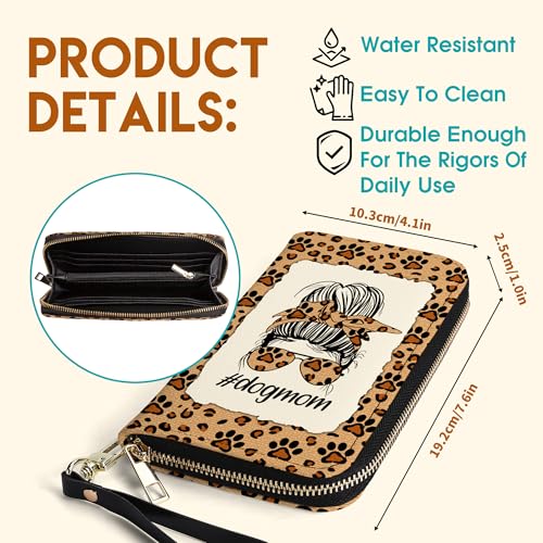 Aunt Gifts - Auntie Gifts From Niece or Nephew - Mother Day, Birthday Gifts For Aunt - Dog Mom Aunt Purse - Dog Mom Gifts For Women Dog Owner - Leather Long Wallet for Work, Travel2