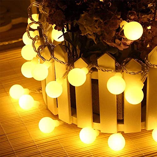 Image of One94Store 14 LED 3 Meter Milky Ball Fairy String Lights - Warm White, Plug-in Decorative Lights for Bedroom, Diwali, Christmas, Party, Home Decor (Pack of 5)